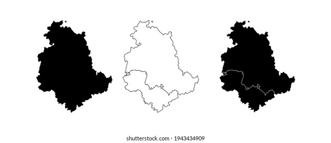 Umbria Italy Map Blank Vector Black Silhouette and Outline