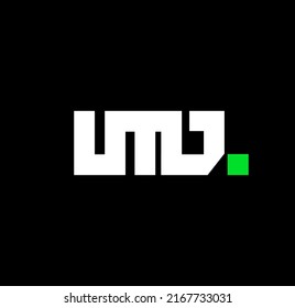 UMD company name initial letters monogram. UMD letters typography.