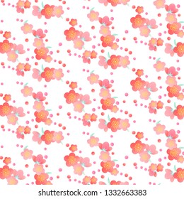 Ume Blossom Pattern Vector Stock Vector (Royalty Free) 1332663383 ...