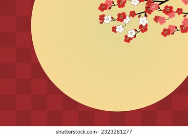 Fondo de la luna del patrón japonés Ume