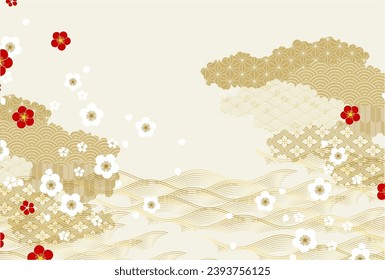 Ume Japanese Pattern Nengajo Background