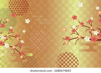 Ume Japonês Padrão Nengajo Fundo