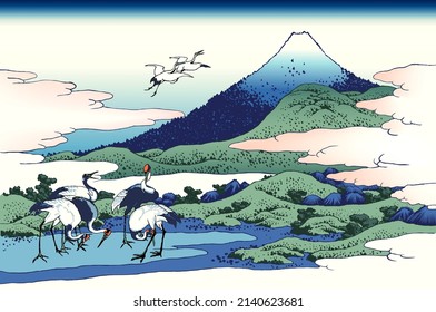 Umezawa In Sagami Province (Katsushika Hokusai)