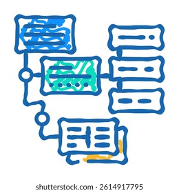 uml diagrams analyst doodle icon sketch vector. uml diagrams analyst sign. isolated symbol illustration