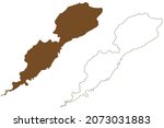 Umnak island (United States of America, North America, Alaska, US, USA, Fox Islands of the Aleutian Islands) map vector illustration, scribble sketch Umnak map