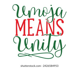 Umoja significa diseño de camiseta de tipografía de unidad