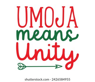 Umoja significa diseño de camiseta de tipografía de unidad