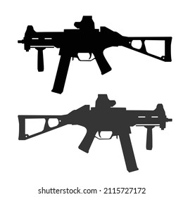 ump45 assault riffle silhouette vector design