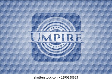 Umpire blue polygonal emblem.