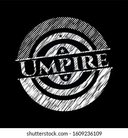 Umpire chalkboard emblem. Vector Illustration. Detailed.