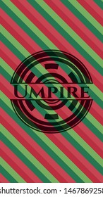 Umpire christmas badge background. Vector Illustration. Detailed.