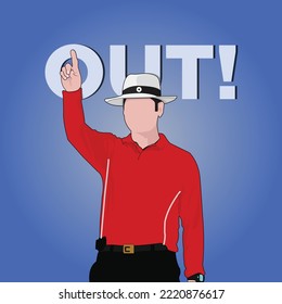 Umpire Decision OUT in Cricket Vector Illustration 