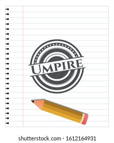 Umpire draw (pencil strokes). Vector Illustration. Detailed.