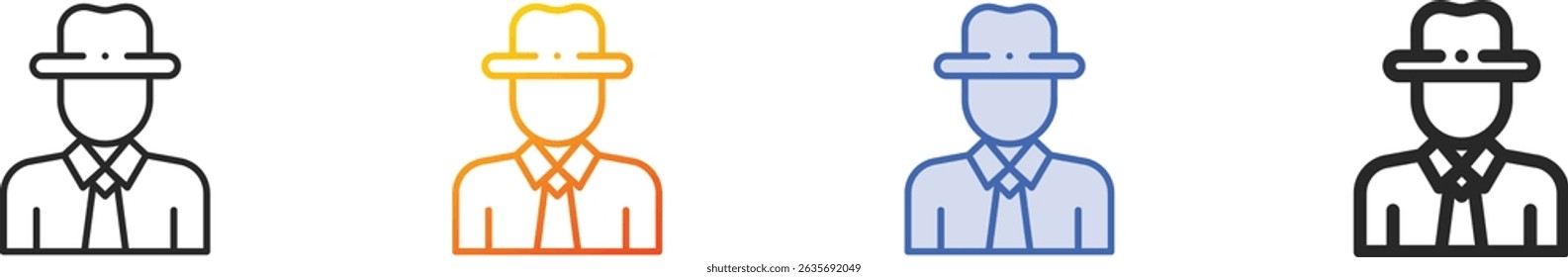 Icono de umpire. Diseño lineal delgado, degradado, trazo azul y estilo atrevido aislado sobre fondo blanco
