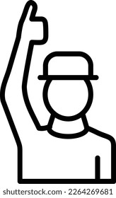 Umpire Line Vector Icon Design