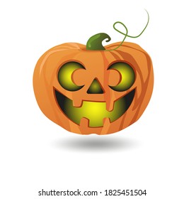 umpkin for Halloween. Smiling scary pumpkin with the light inside. Carved pumpkin