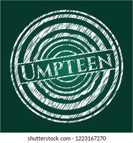 Umpteen written on a chalkboard