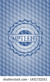 Umpteenth blue emblem with geometric pattern. Vector Illustration. Detailed.
