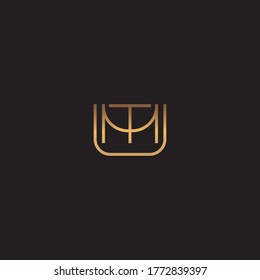 UMT or TMT or MUT letter luxury logo design template