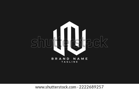 UMU, UNU, Abstract initial monogram letter alphabet logo design