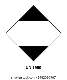 UN 1950 AEROSOLS LABEL, ADHESIVE SIGN UN1950 AEROSOLS, ADHESIVE SPRAY SIGN ISOLATED, UN1950 STICKER FOR PACKING, AEROSOLS SIGN VECTOR ILLUSTRATION