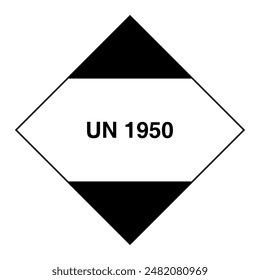 UN 1950 AEROSOLS LABEL, ADHESIVE SIGN UN1950 AEROSOLS, ADHESIVE SPRAY SIGN ISOLATED, UN1950 STICKER FOR PACKING, AEROSOLS SIGN VECTOR ILLUSTRATION