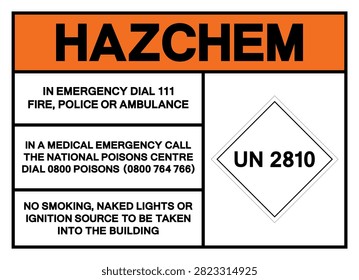 UN 2810 Symbol Sign , Vector Illustration, Isolate On White Background Label .EPS10