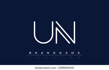 UN Abstract letter logo. This logo icon incorporate with abstract shape in the creative way