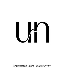 un brand name initial letters icon. UN symbol.