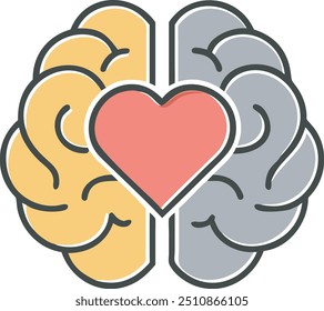 Un cerebro entrelazado con un corazon Arte