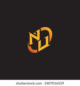 UN combination letter unique initials logo esport for gaming team, youtube, twitch