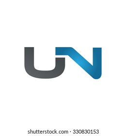 UN company linked letter logo blue