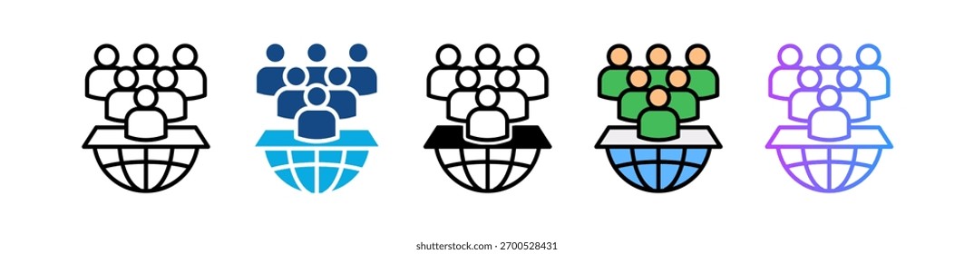 Ilustração Múltipla de Vetor de Ícone de Conferência