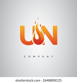 Design do logotipo da carta de fogo criativa da ONU