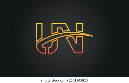 UN creative and modern letter logo design. UN logo design vector in black background.