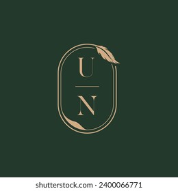 UN feather concept wedding monogram logo design ideas as inspiration