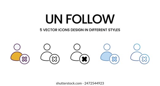 Un Follow icons vector set stock illustration.