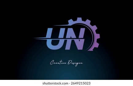 UN Gear Fusion Logo – Industrial Tech-Inspired Letter mark Futuristic Industrial Letter Mark Design for Technology and Engineering Brands.