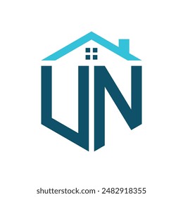 UN House Logo Design Template. Letter UN Logo for Real Estate, Construction or any House Related Business