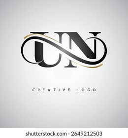 UN Infinity Monogram Logo – Elegant Modern Letter mark Design with Luxury Loop and Stylish Branding Symbol
