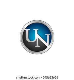 UN initial circle logo blue