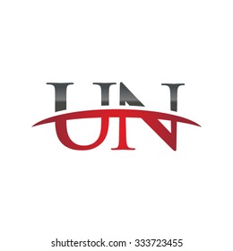 UN initial company red swoosh logo