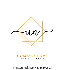 UN Initial Handwriting logo template vector