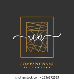 UN Initial Handwriting logo template vector
