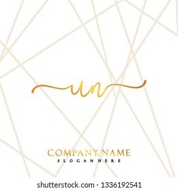 UN Initial Handwriting logo template vector