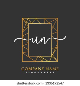 UN Initial Handwriting logo template vector