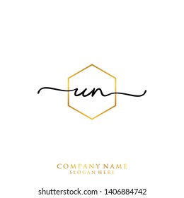UN Initial handwriting logo template
