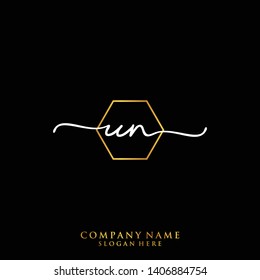 UN Initial handwriting logo template