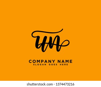 UN Initial Handwriting Logo Vector