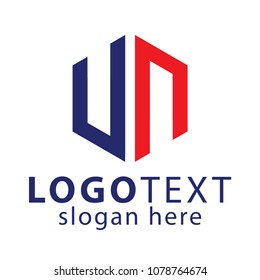 UN Initial Hexagonal logo Vector Template